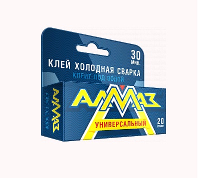 Холодная сварка "АЛМАЗ" 2К универсал 20гр (аналог POXIPOL) (1/48шт)